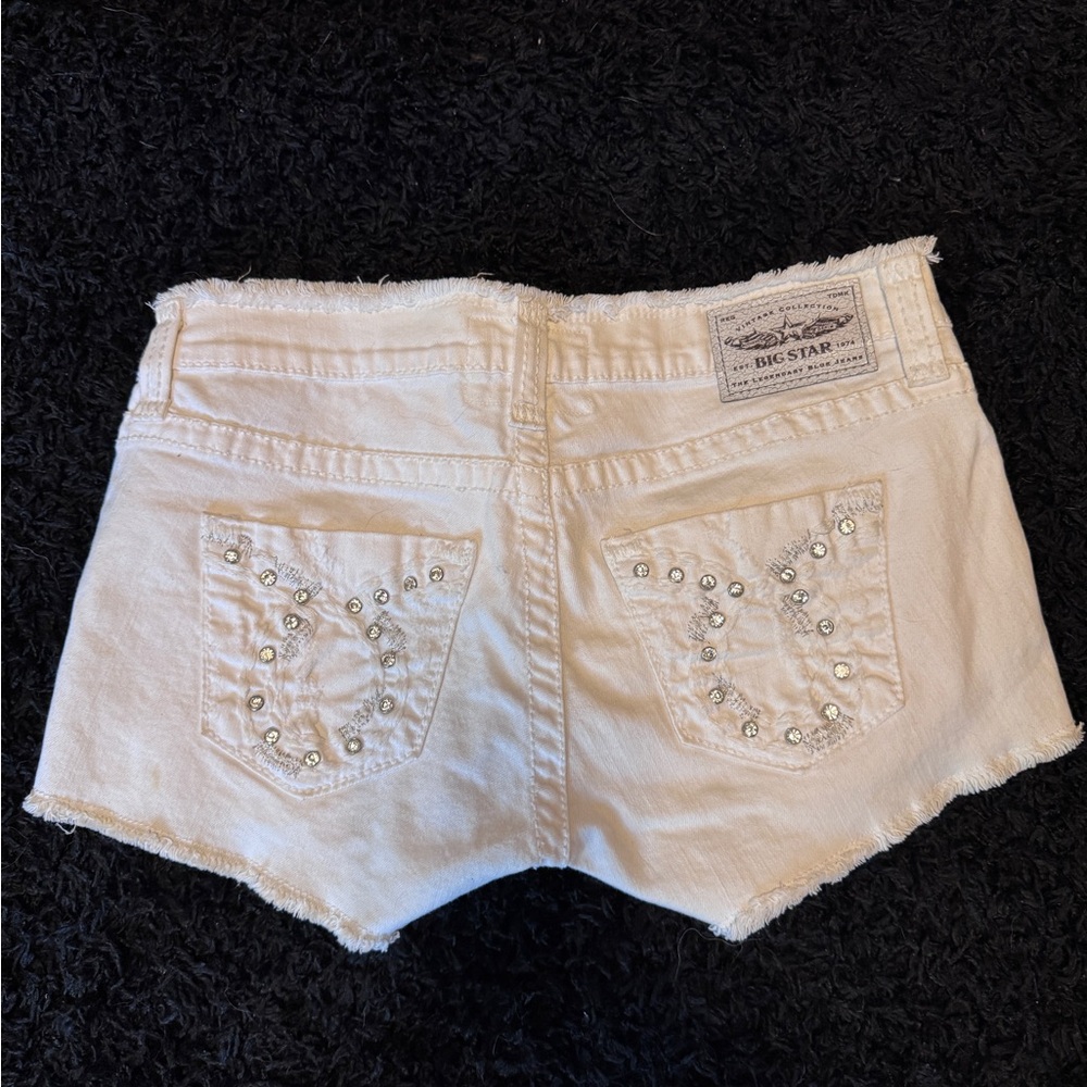 Big Star White Jean Shorts Distressed Cut-Offs